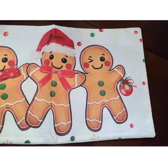 Christmas Pillow Cover Lumbar Decorative Case Holiday Xmas Gingerbread Decor - Picture 4 of 13
